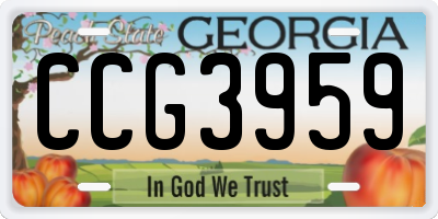GA license plate CCG3959