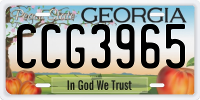 GA license plate CCG3965