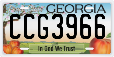 GA license plate CCG3966