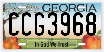 GA license plate CCG3968
