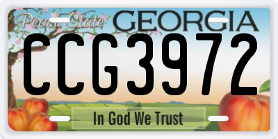 GA license plate CCG3972