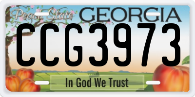 GA license plate CCG3973