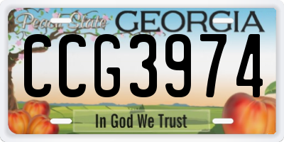 GA license plate CCG3974