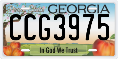 GA license plate CCG3975