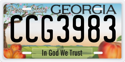 GA license plate CCG3983