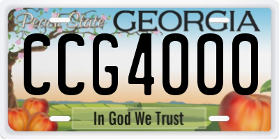 GA license plate CCG4000