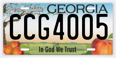 GA license plate CCG4005