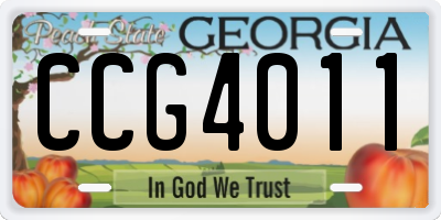 GA license plate CCG4011