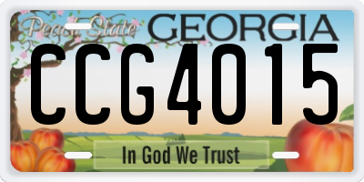 GA license plate CCG4015