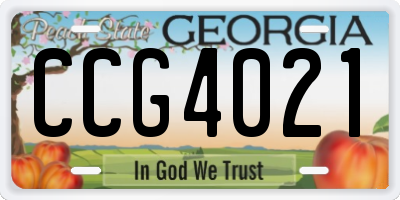 GA license plate CCG4021