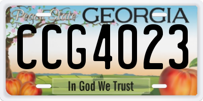 GA license plate CCG4023