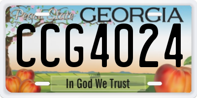 GA license plate CCG4024