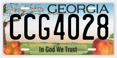 GA license plate CCG4028