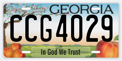 GA license plate CCG4029
