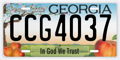 GA license plate CCG4037