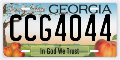GA license plate CCG4044