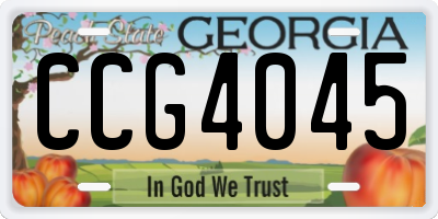 GA license plate CCG4045