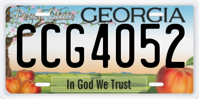 GA license plate CCG4052