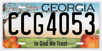 GA license plate CCG4053