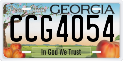GA license plate CCG4054