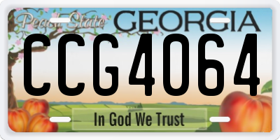 GA license plate CCG4064
