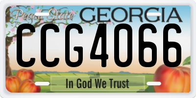 GA license plate CCG4066