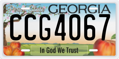 GA license plate CCG4067