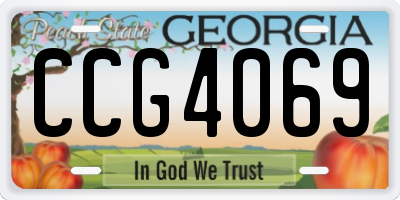 GA license plate CCG4069