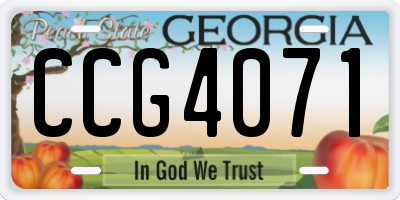 GA license plate CCG4071