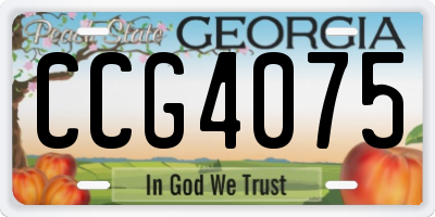 GA license plate CCG4075