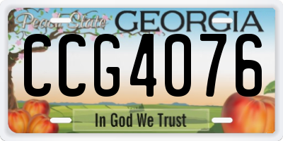 GA license plate CCG4076