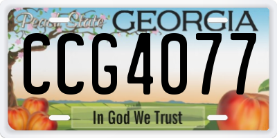 GA license plate CCG4077