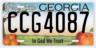 GA license plate CCG4087
