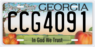 GA license plate CCG4091