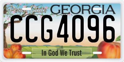 GA license plate CCG4096
