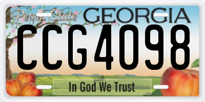 GA license plate CCG4098