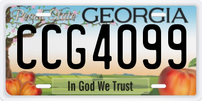 GA license plate CCG4099