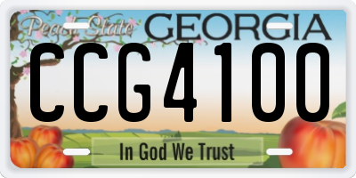 GA license plate CCG4100