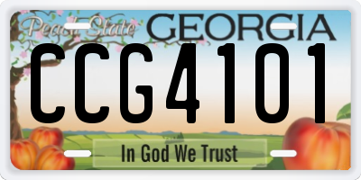 GA license plate CCG4101