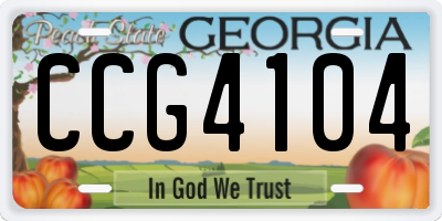 GA license plate CCG4104
