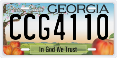 GA license plate CCG4110