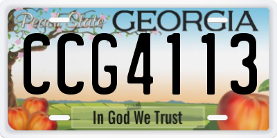GA license plate CCG4113