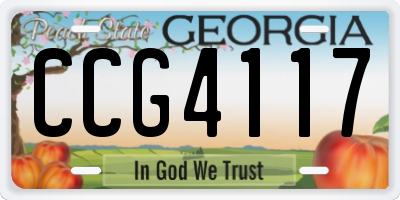GA license plate CCG4117