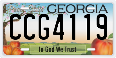 GA license plate CCG4119
