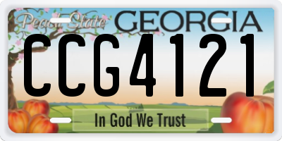 GA license plate CCG4121