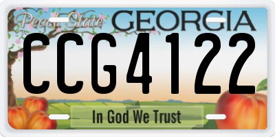 GA license plate CCG4122