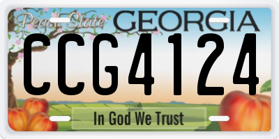 GA license plate CCG4124