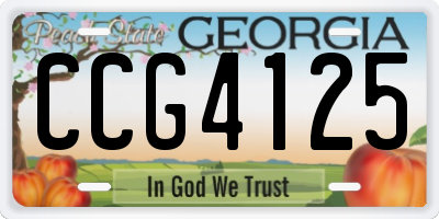 GA license plate CCG4125