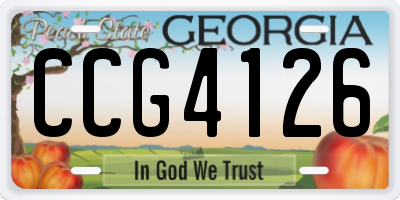 GA license plate CCG4126