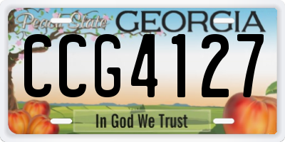 GA license plate CCG4127